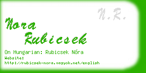 nora rubicsek business card